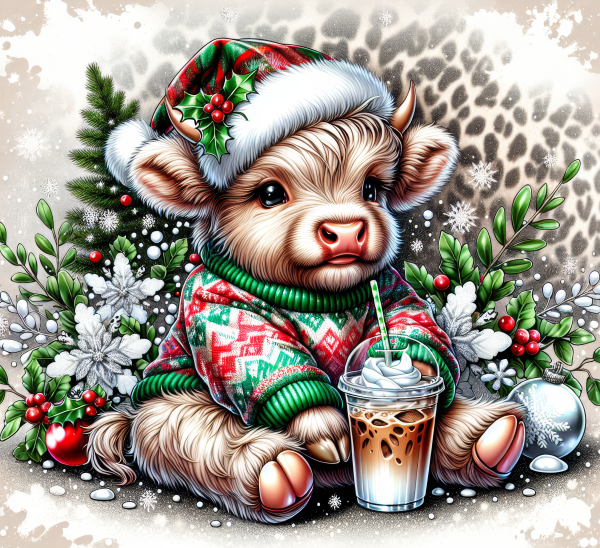 20 oz Christmas Higland cow tumbler - Image 12
