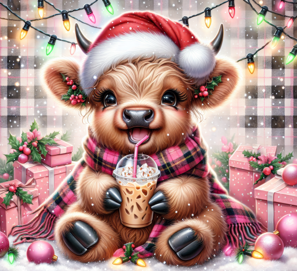20 oz Christmas Higland cow tumbler - Image 13
