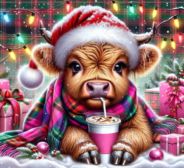 20 oz Christmas Higland cow tumbler - Image 18