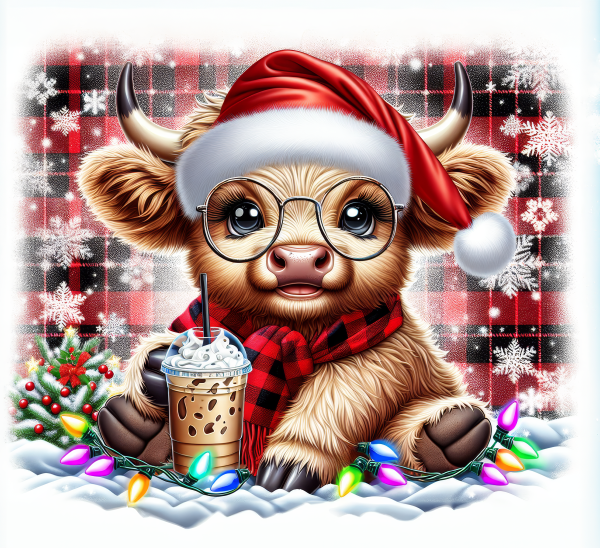 20 oz Christmas Higland cow tumbler - Image 19