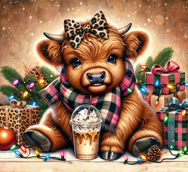 20 oz Christmas Higland cow tumbler - Image 11