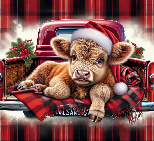 20 oz Christmas Higland cow tumbler - Image 8