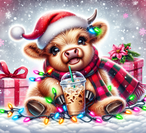 20 oz Christmas Higland cow tumbler - Image 7