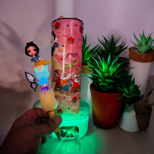 Snow White inspired 20 oz stainless steel tumbler plus fancy beaded pen - Image 2